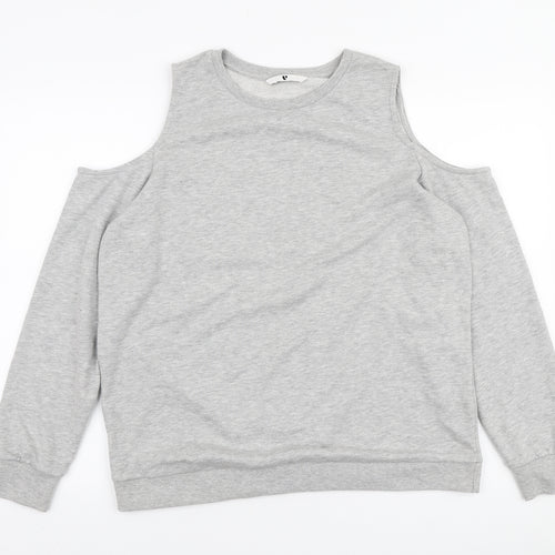 Very Womens Grey Polyester Pullover Sweatshirt Size 16 Pullover - Cold Shoulder