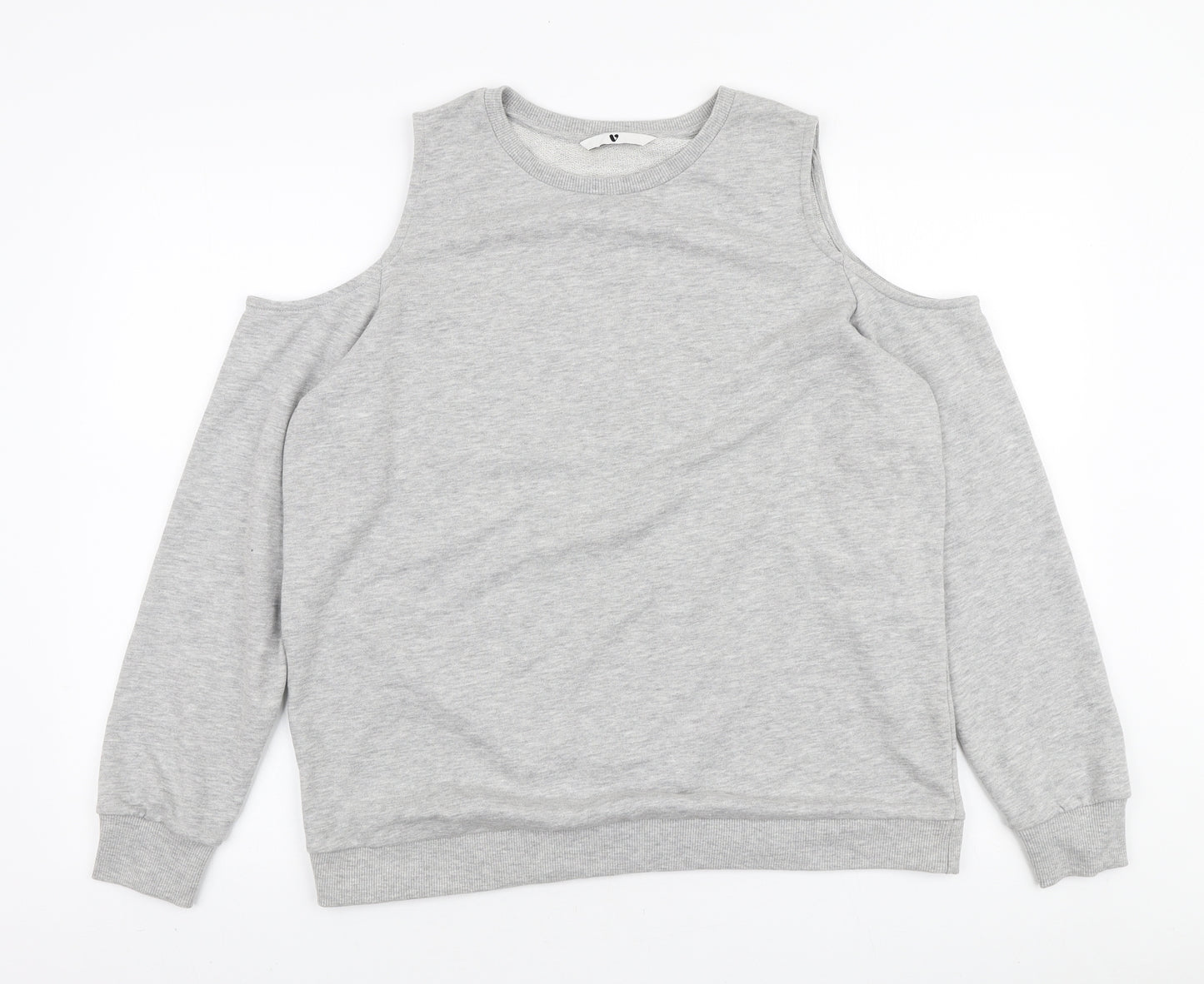 Very Womens Grey Polyester Pullover Sweatshirt Size 16 Pullover - Cold Shoulder