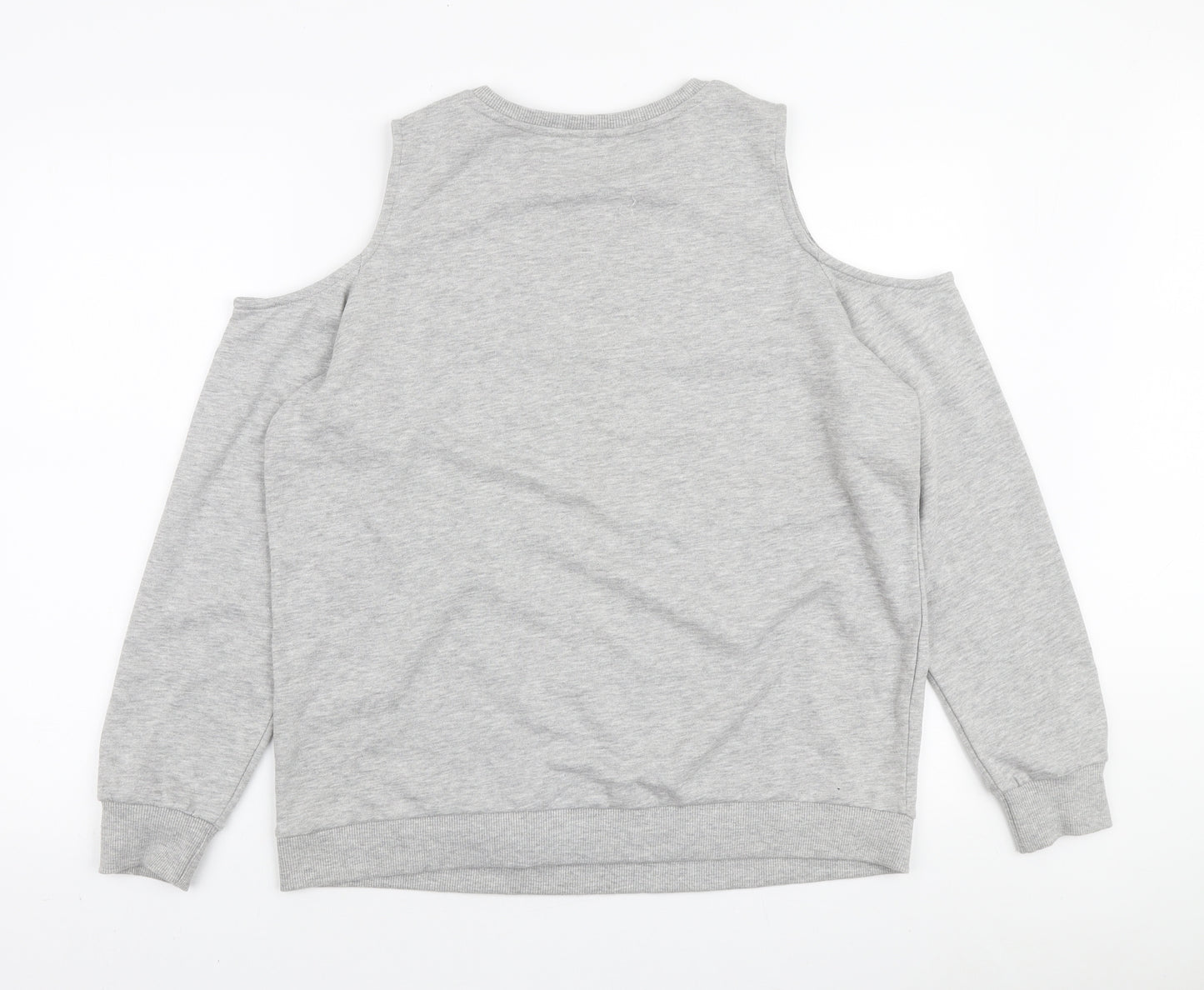 Very Womens Grey Polyester Pullover Sweatshirt Size 16 Pullover - Cold Shoulder
