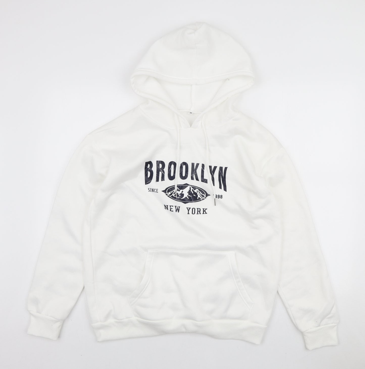 SheIn Womens White Polyester Pullover Hoodie Size M Pullover - Brooklyn New York