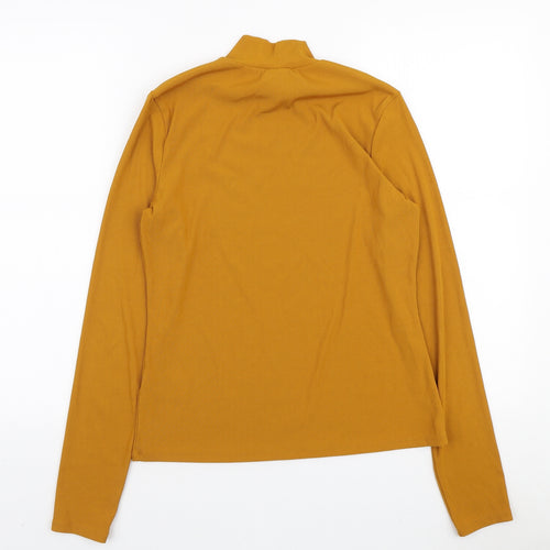 H&M Womens Yellow High Neck Polyester Pullover Jumper Size M