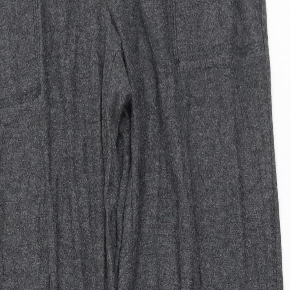 Marks and Spencer Womens Grey Polyester Jogger Trousers Size 6 L29 in Regular Drawstring