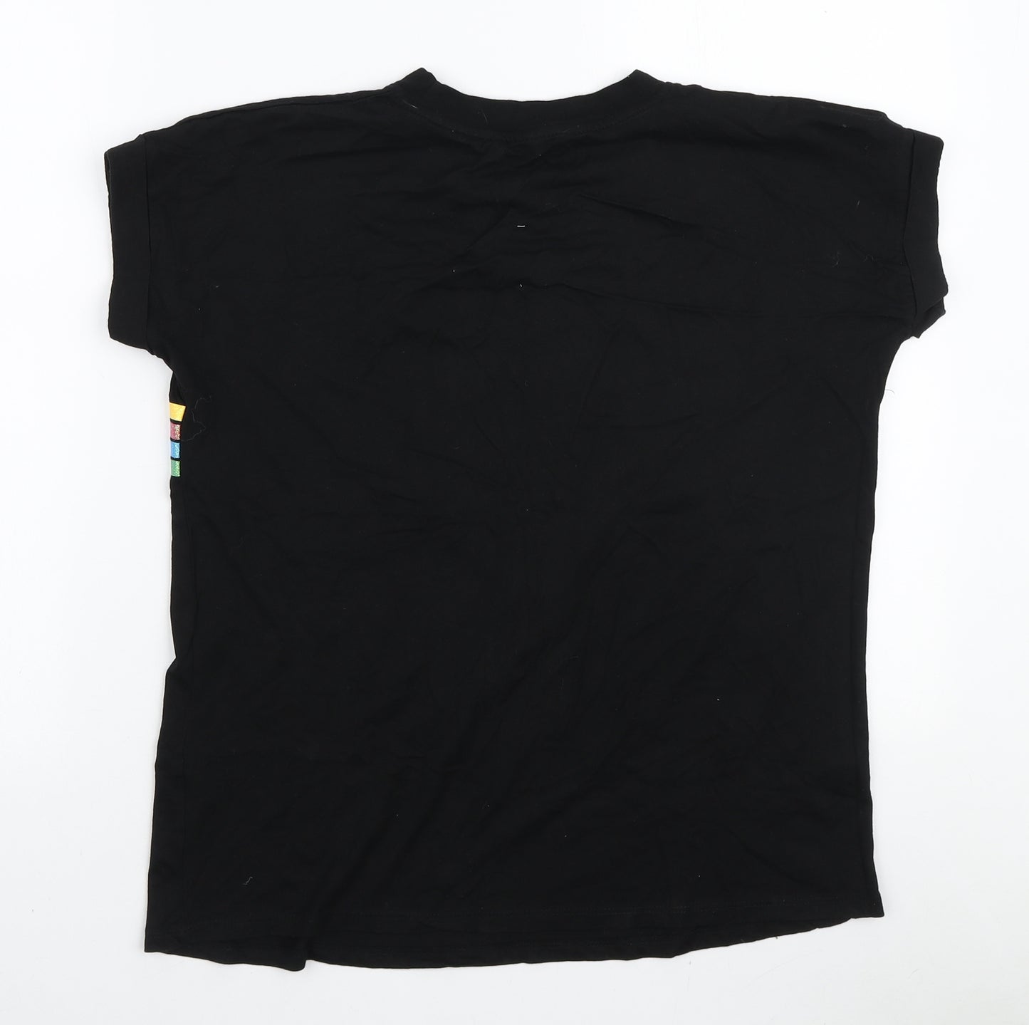 George Womens Black Cotton Basic T-Shirt Size M Round Neck - Team Pudsey