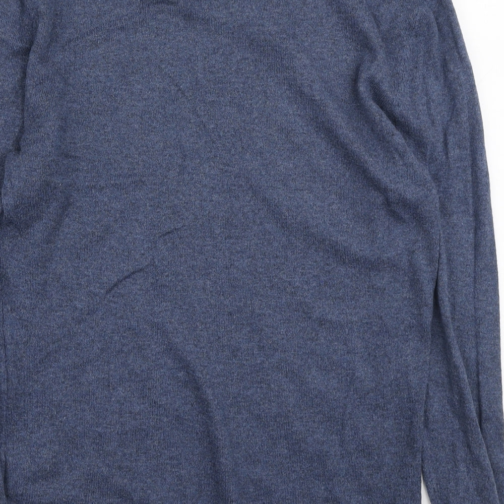 MANTARAY PRODUCTS Womens Blue Boat Neck Cotton Pullover Jumper Size 12