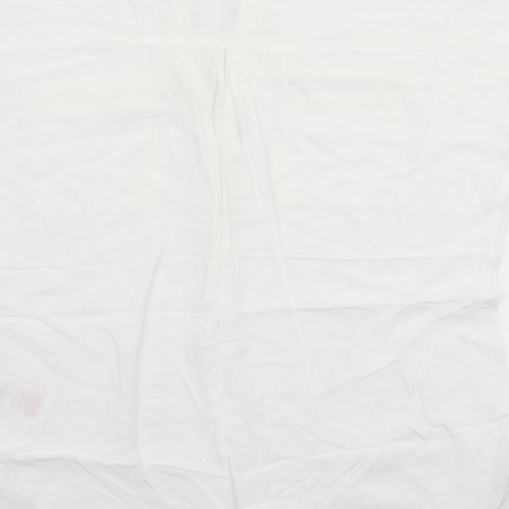Peacocks Womens White Cotton Basic Blouse Size 12 V-Neck