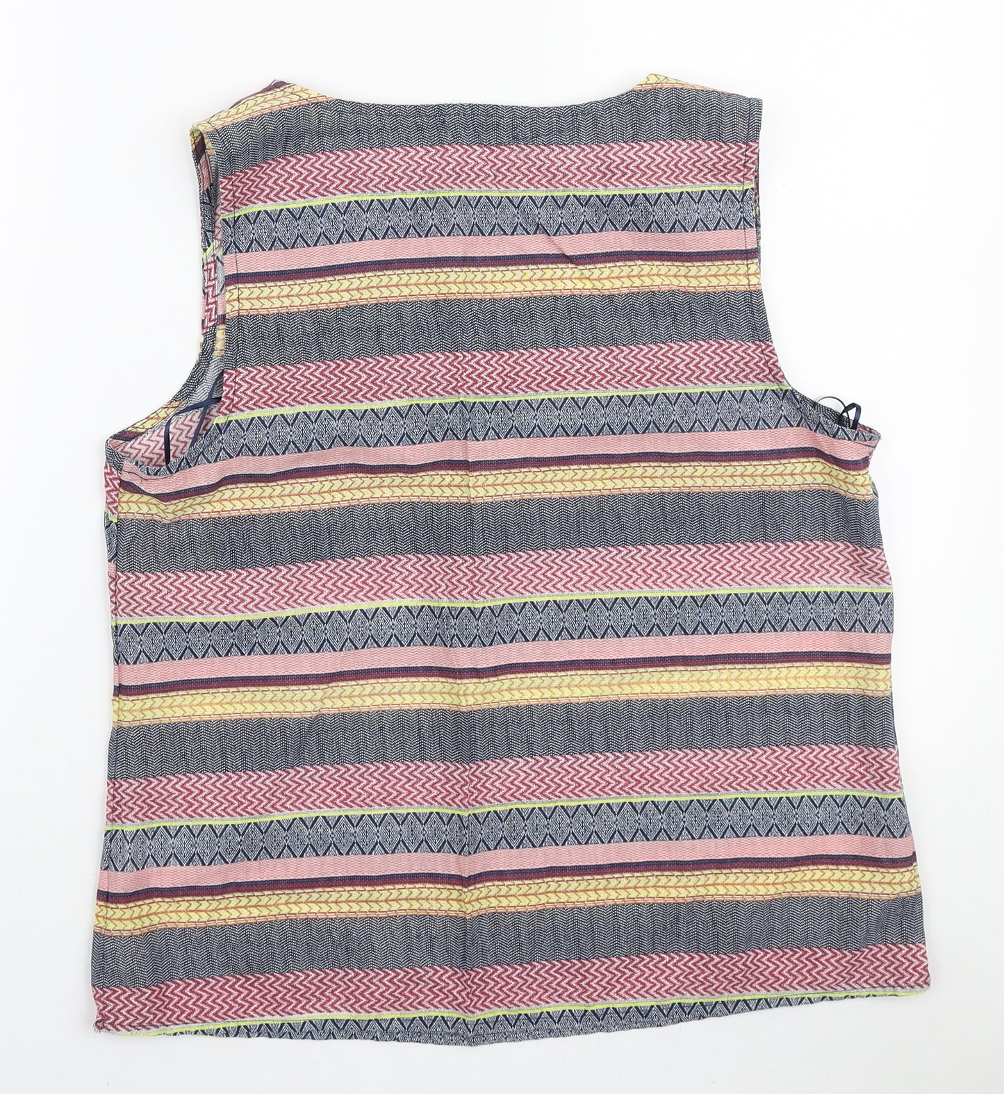 TU Womens Multicoloured Geometric Cotton Basic Tank Size 14 V-Neck
