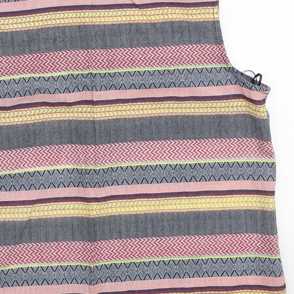 TU Womens Multicoloured Geometric Cotton Basic Tank Size 14 V-Neck