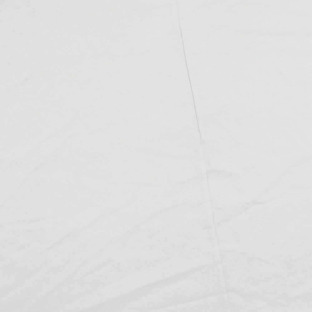 NEXT Womens White Polyester Basic T-Shirt Size 22 Round Neck - Ruched Sleeves