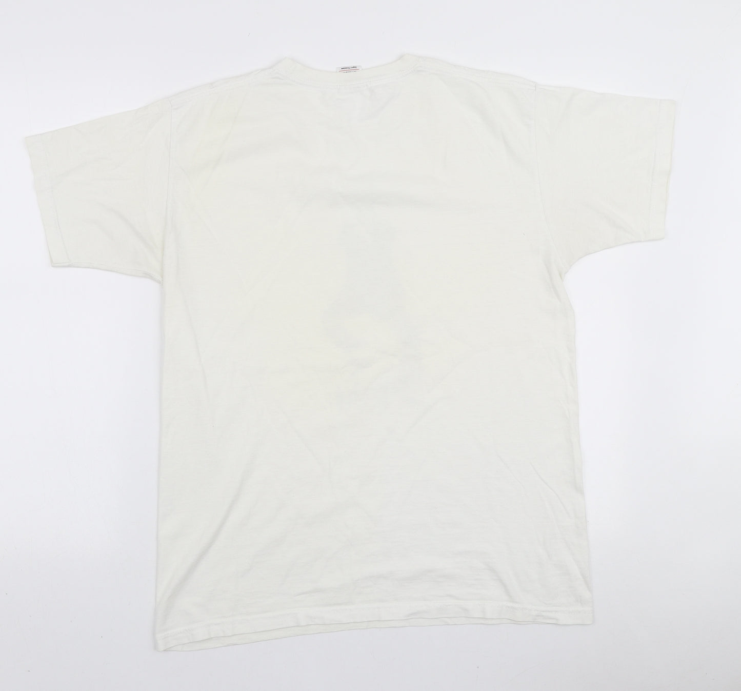 Fruit of the Loom Mens White Cotton T-Shirt Size M Round Neck - Psy