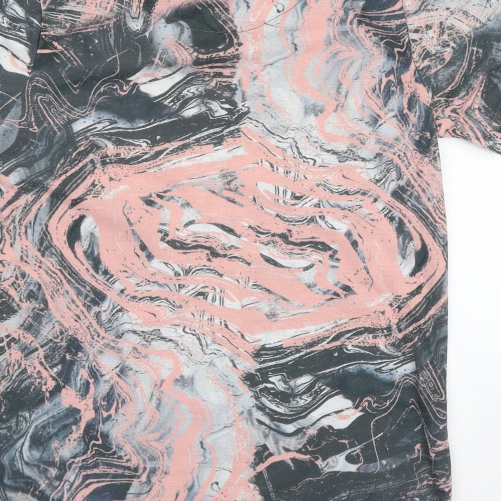 Sonneti Girls Black Geometric Polyester Basic T-Shirt Size 10-11 Years Round Neck Pullover - Marble Print