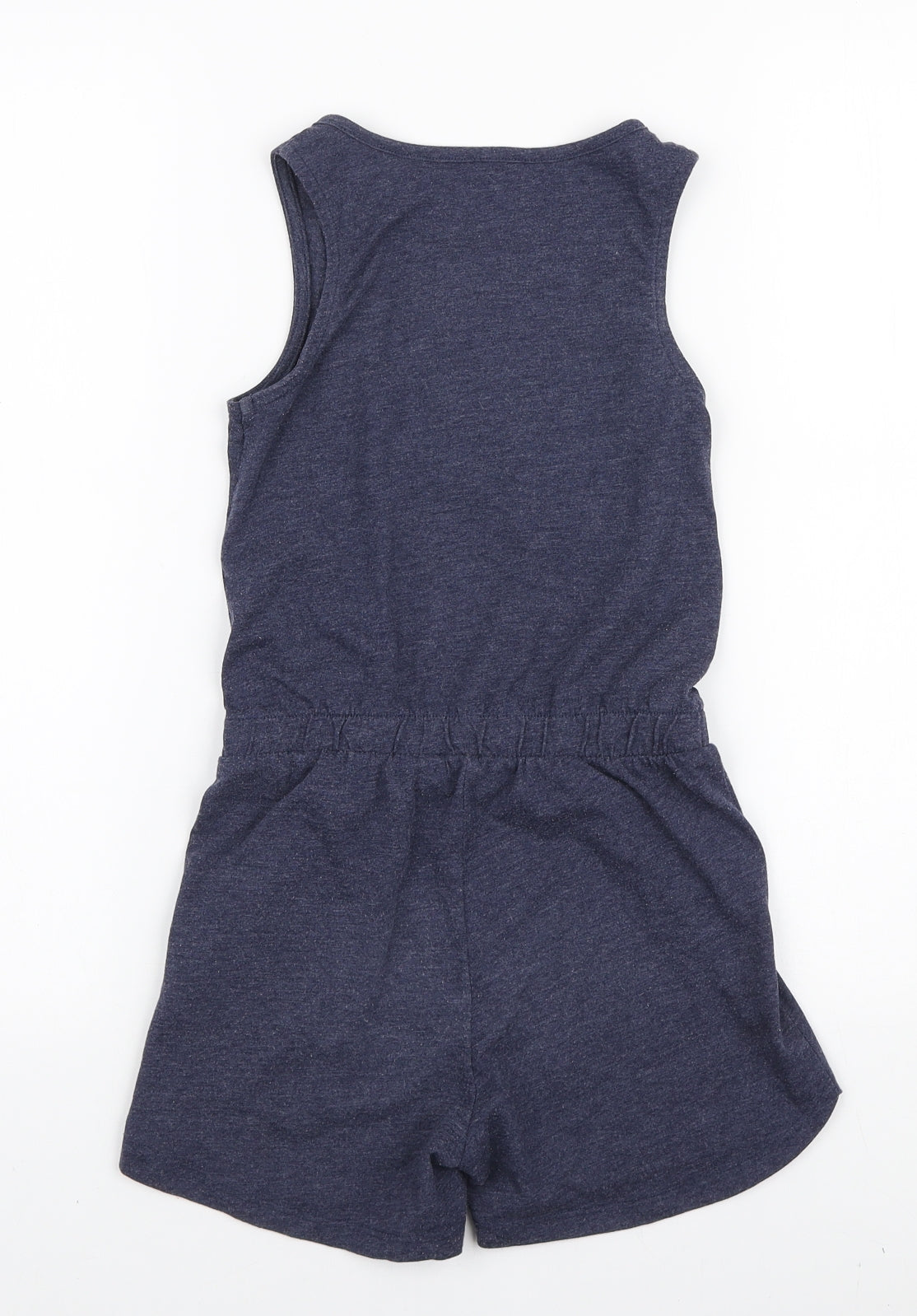 George Girls Blue Cotton Playsuit One-Piece Size 7-8 Years Button