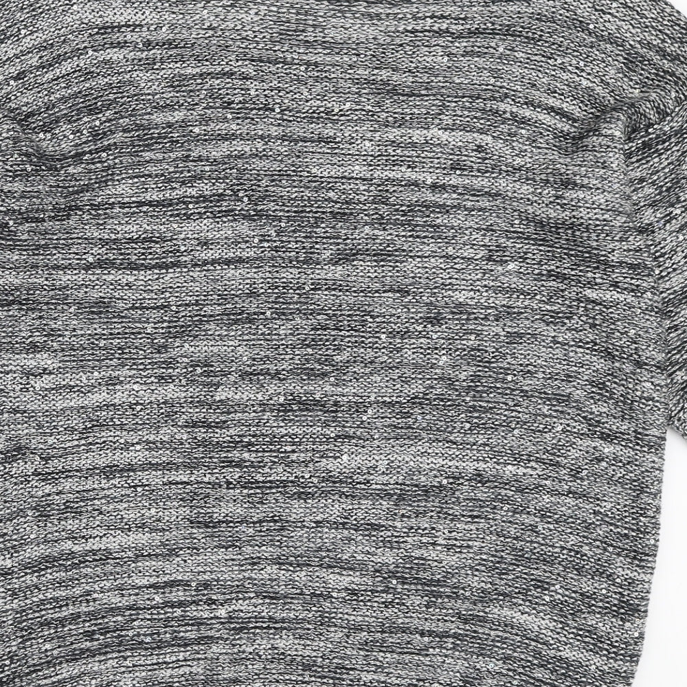 F&F Womens Grey Scoop Neck Polyester Pullover Jumper Size 18
