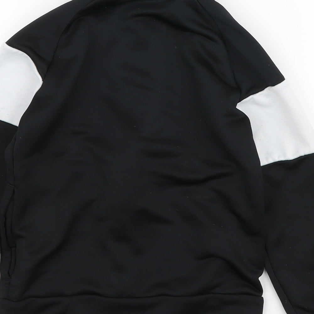 adidas Boys Black Polyester Full Zip Sweatshirt Size 7-8 Years Zip