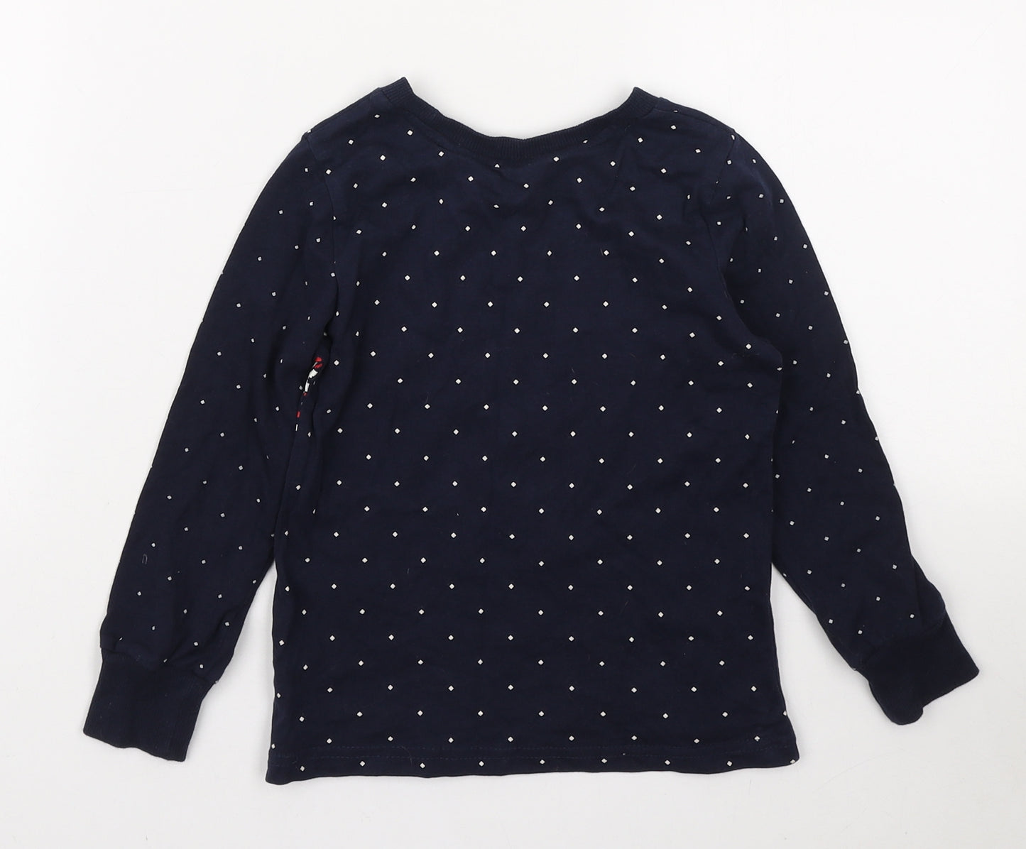 George Girls Blue Fair Isle Cotton Basic T-Shirt Size 4-5 Years Round Neck Pullover - Festive Top