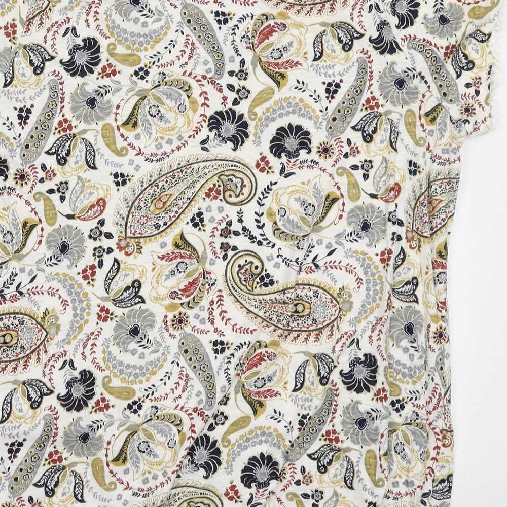 NEXT Womens Multicoloured Paisley Cotton Basic T-Shirt Size 18 Round Neck
