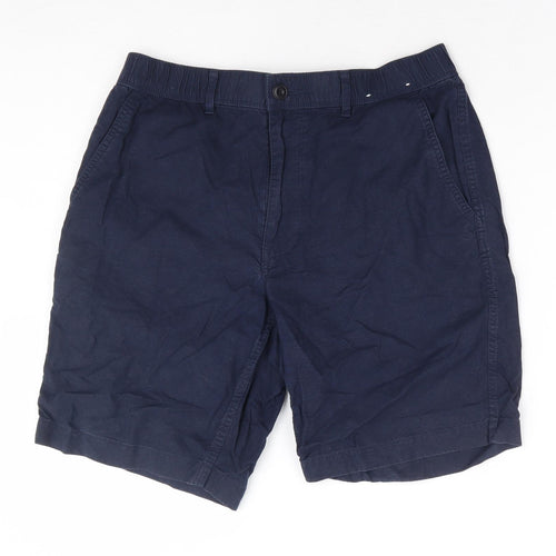 Uniqlo Womens Blue Cotton Chino Shorts Size 27 in L8 in Regular Zip