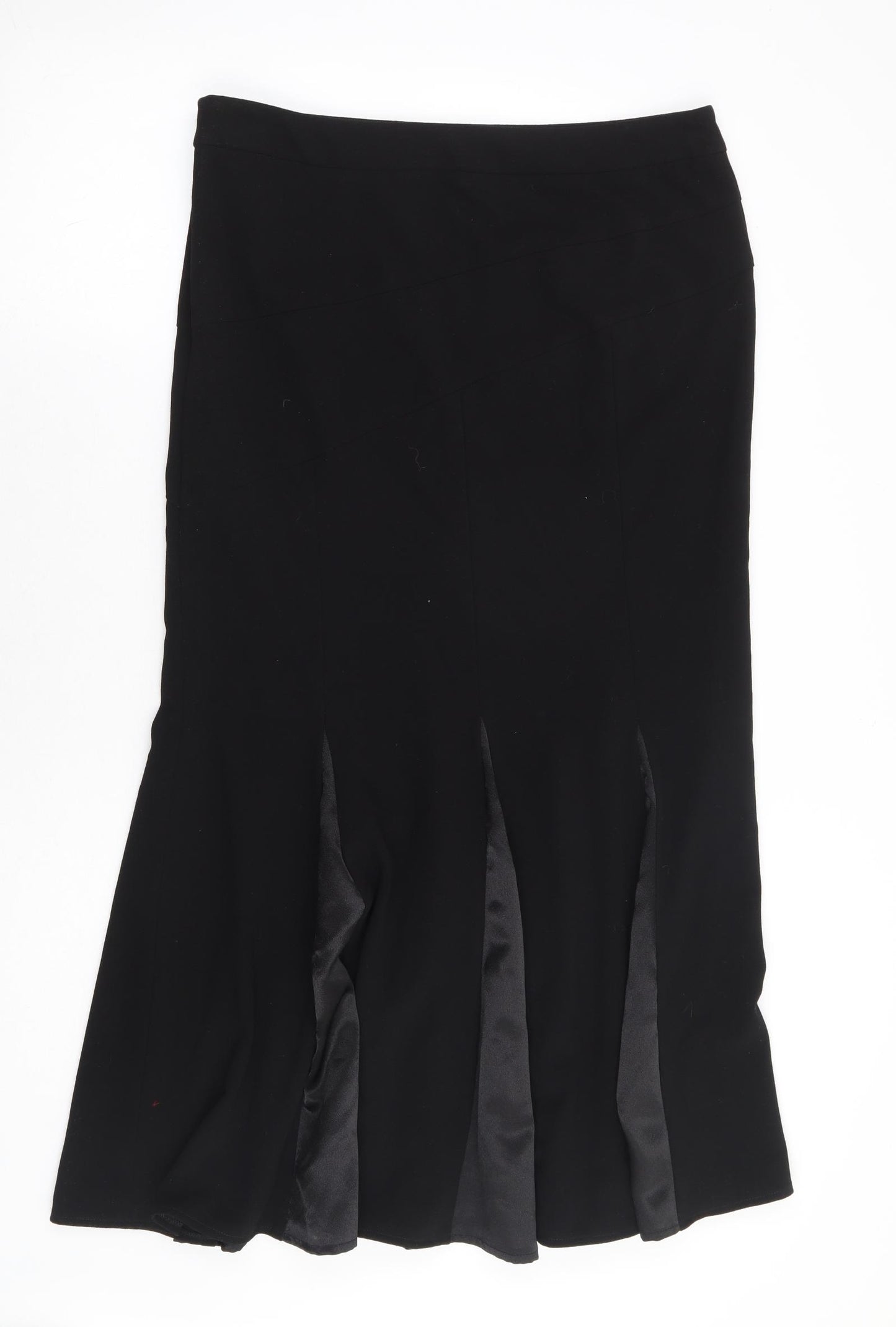 George Womens Black Polyester Trumpet Skirt Size 12 Zip