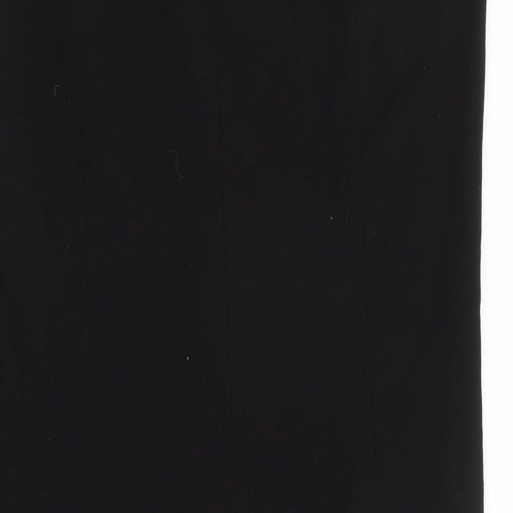 George Womens Black Polyester Trumpet Skirt Size 12 Zip