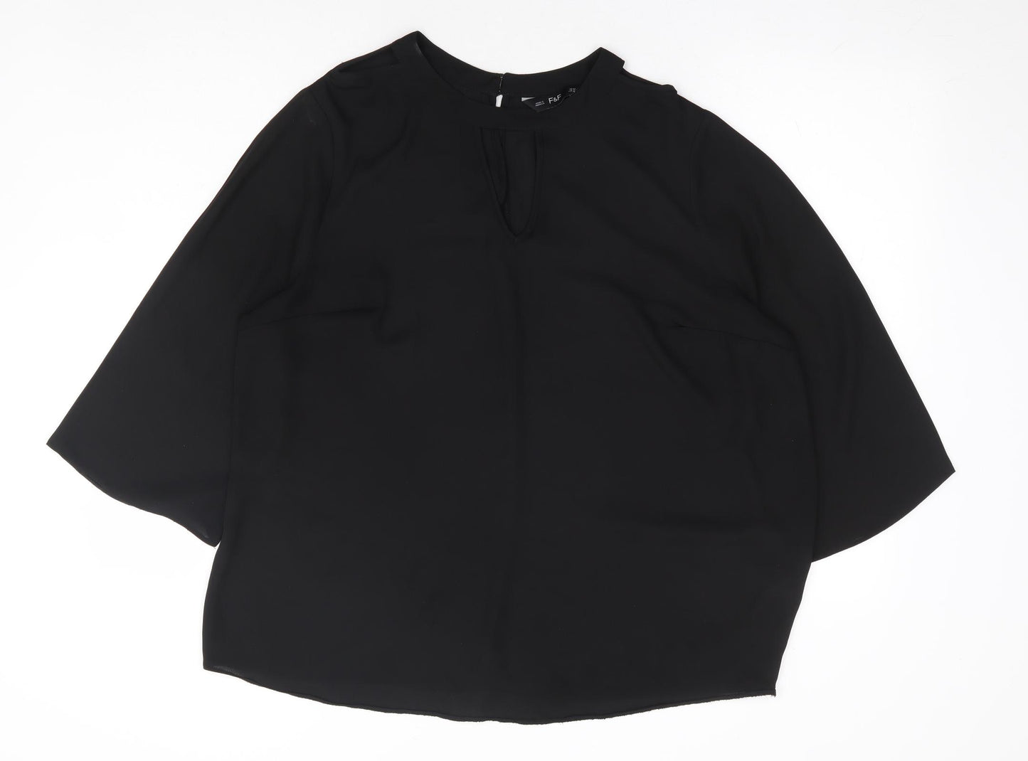 F&F Womens Black Polyester Camisole Blouse Size 20 Round Neck