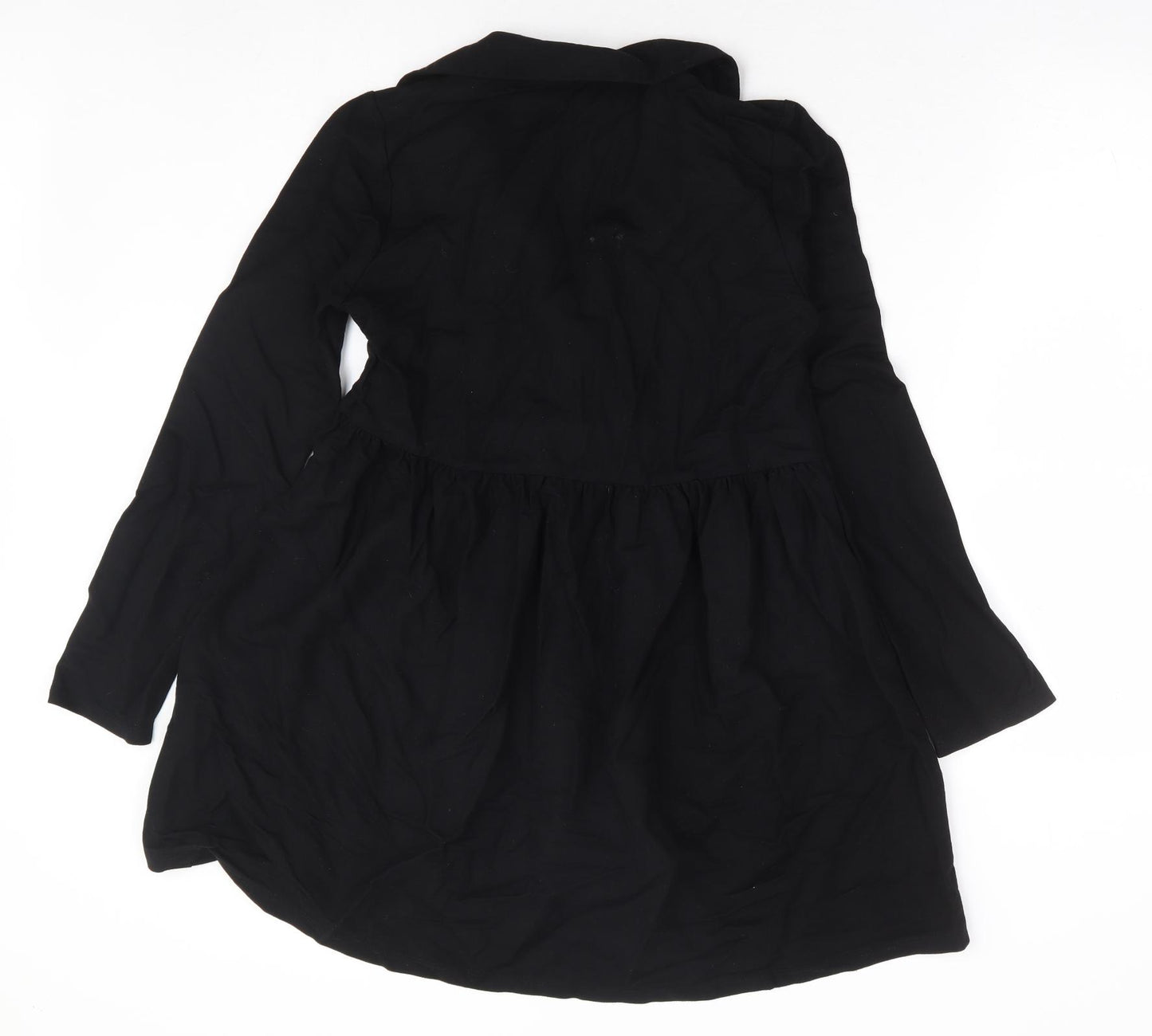 Zara Womens Black Viscose Mini Size S Collared Pullover