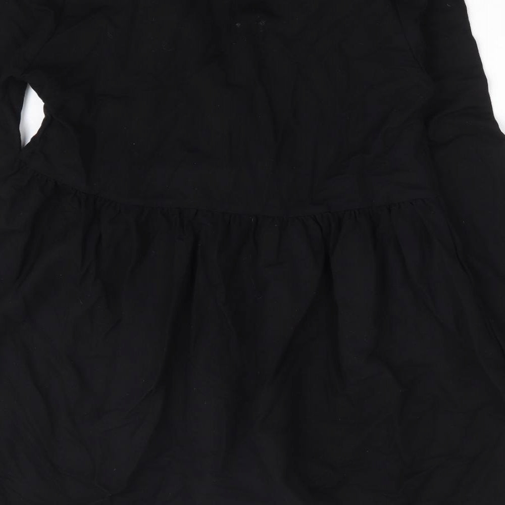 Zara Womens Black Viscose Mini Size S Collared Pullover