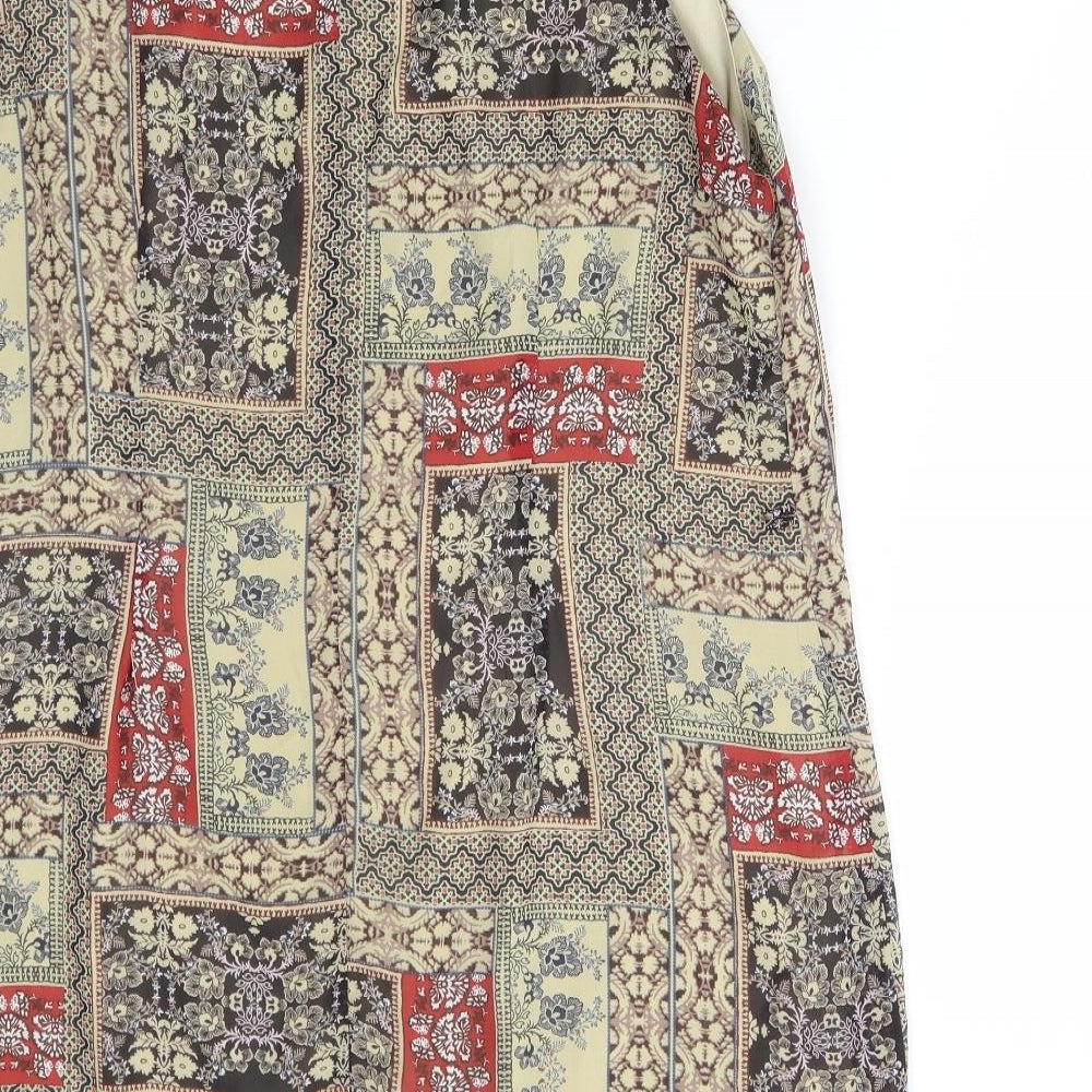 Atmosphere Womens Multicoloured Geometric Polyester A-Line Size 16 Round Neck Button