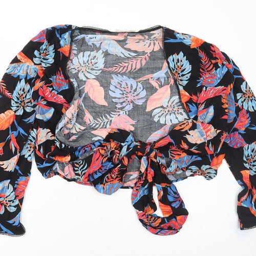 Grace & Mila Womens Multicoloured V-Neck Floral Viscose Cardigan Jumper Size S