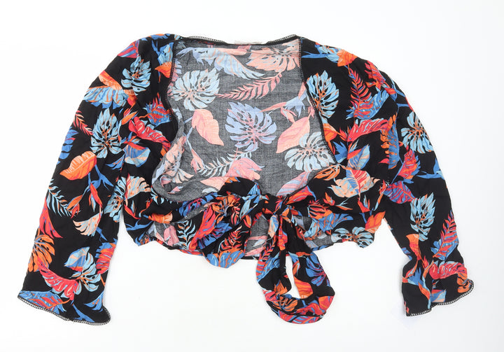 Grace & Mila Womens Multicoloured V-Neck Floral Viscose Cardigan Jumper Size S
