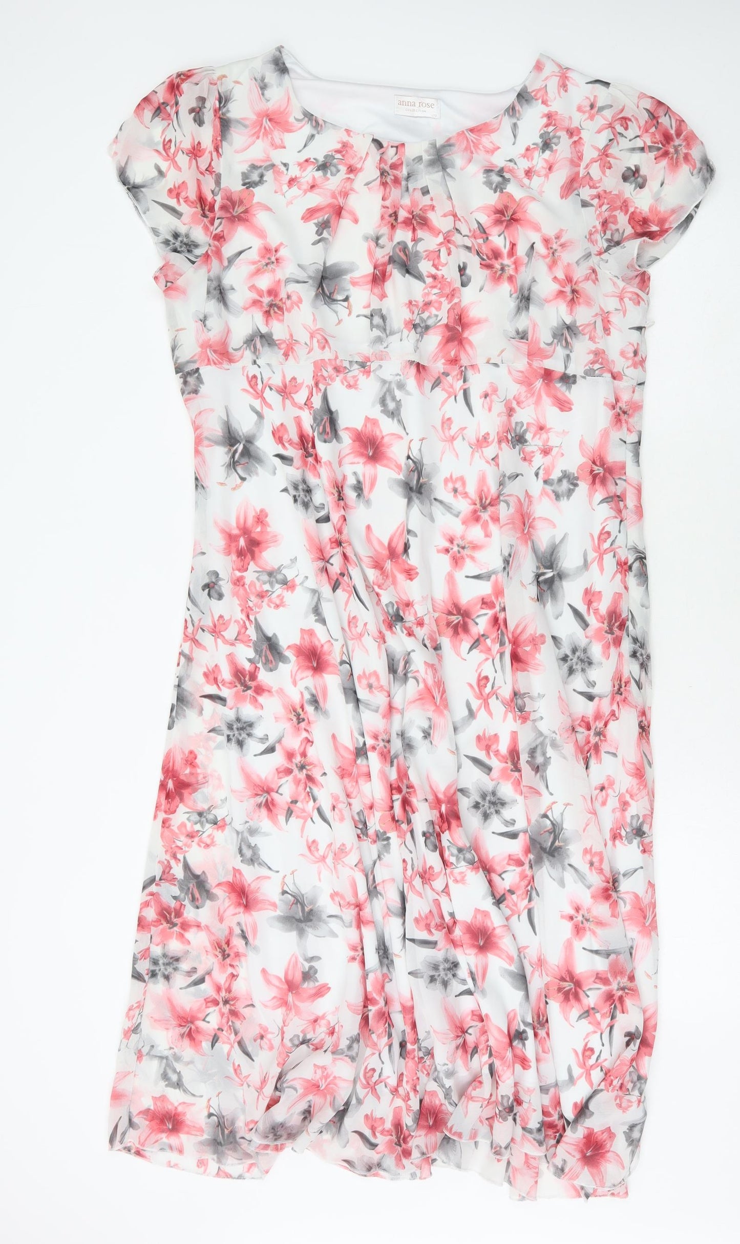anna rose Womens Multicoloured Floral Polyester A-Line Size 20 Round Neck Zip