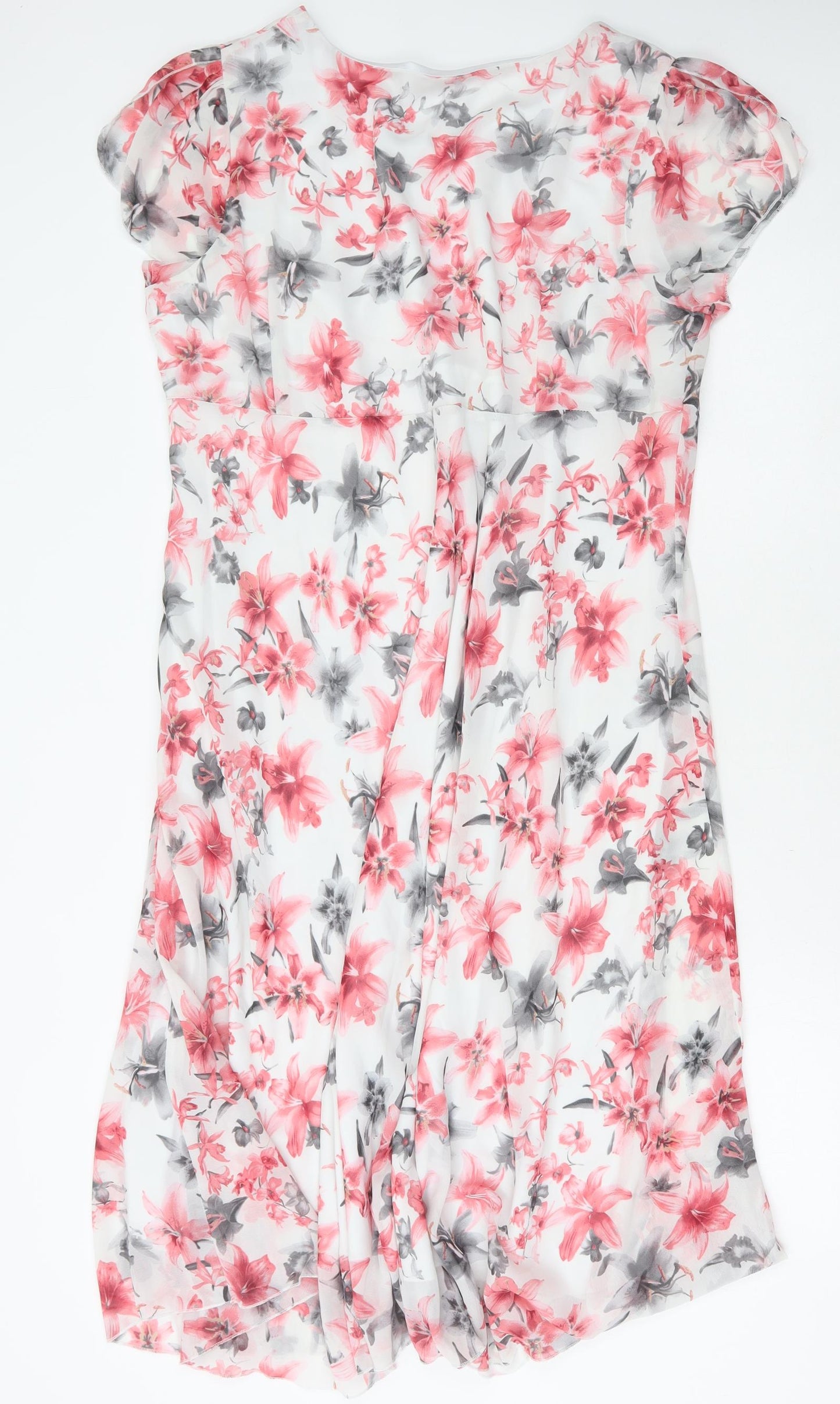 anna rose Womens Multicoloured Floral Polyester A-Line Size 20 Round Neck Zip