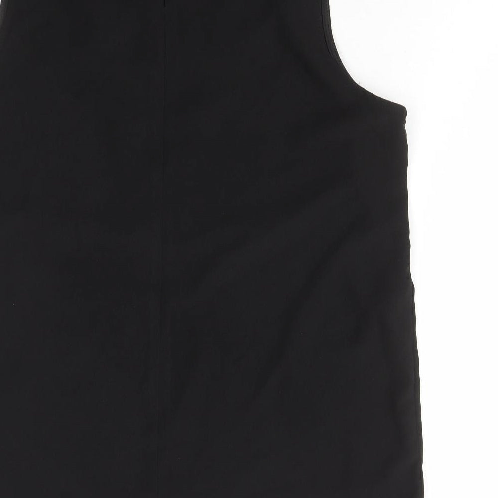 River Island Womens Black Polyester Basic Blouse Size 12 High Neck