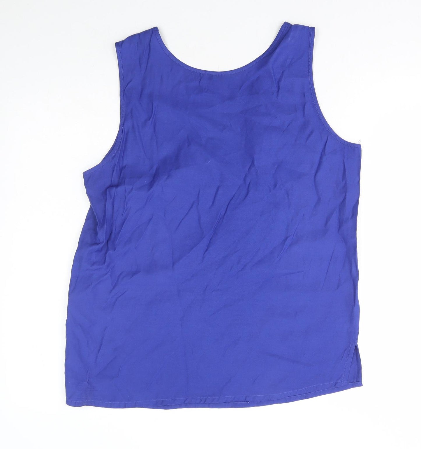 Preworn Womens Blue Polyester Basic Tank Size 14 Scoop Neck