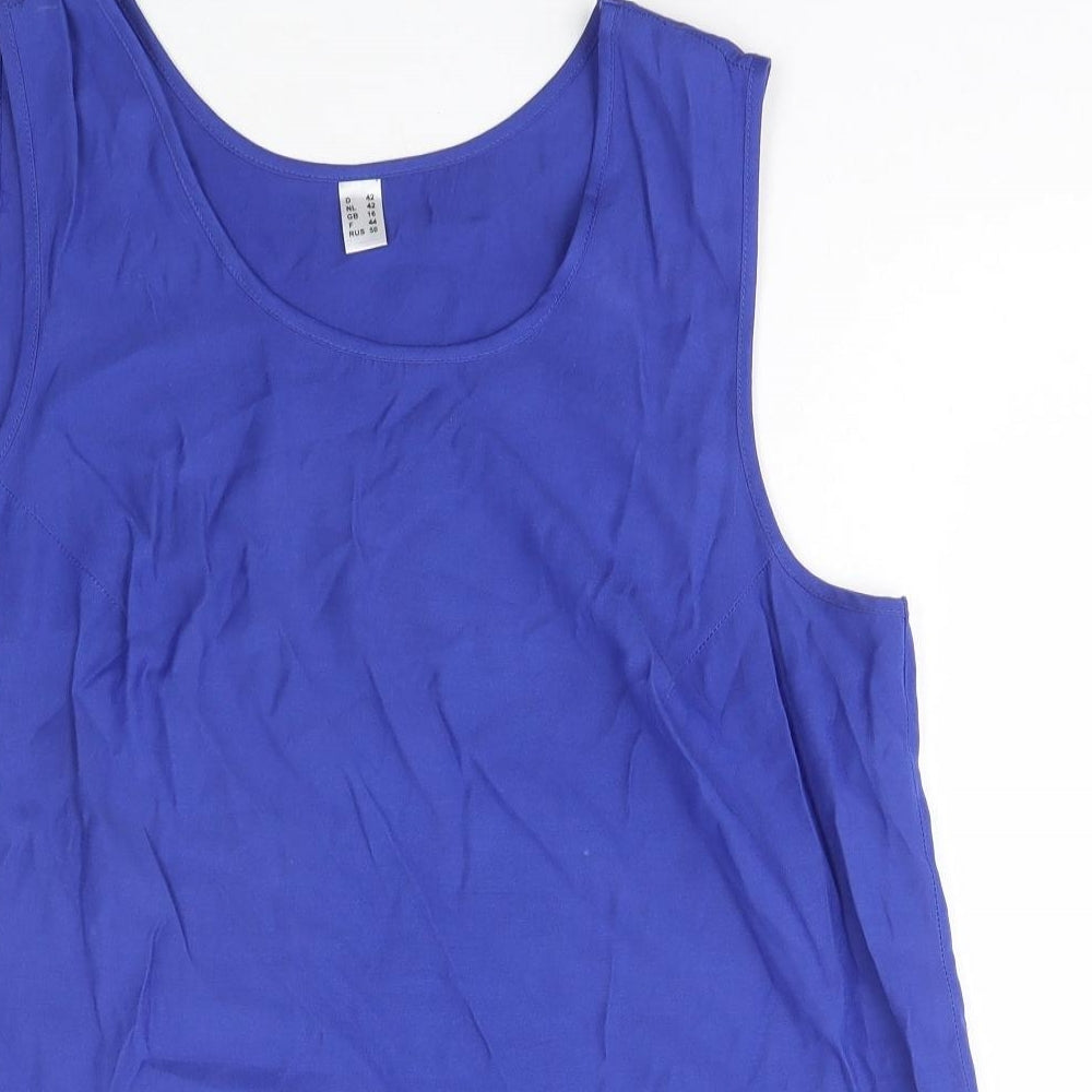 Preworn Womens Blue Polyester Basic Tank Size 14 Scoop Neck