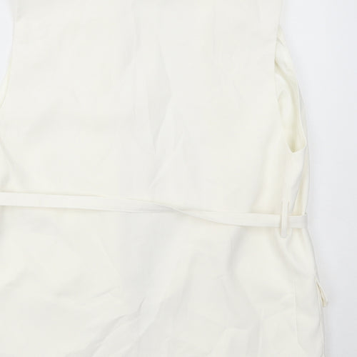 Pull&Bear Womens White Jacket Blazer Size S Buckle