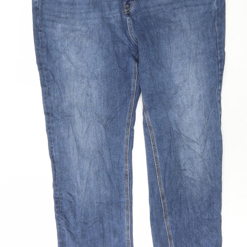 Marks and Spencer Womens Blue Cotton Skinny Jeans Size 18 L29 in Regular Button