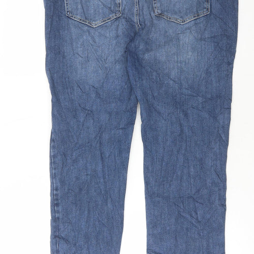 Marks and Spencer Womens Blue Cotton Skinny Jeans Size 18 L29 in Regular Button