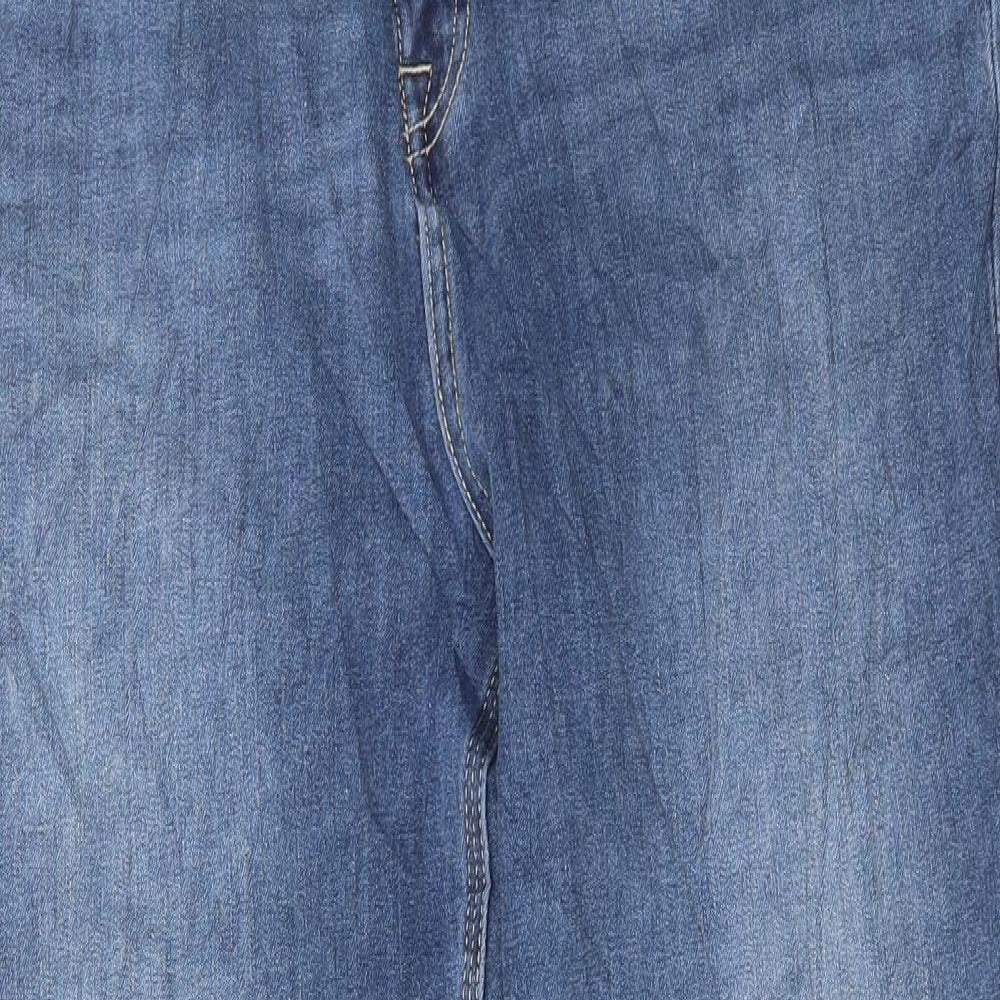 Marks and Spencer Womens Blue Cotton Skinny Jeans Size 18 L29 in Regular Button