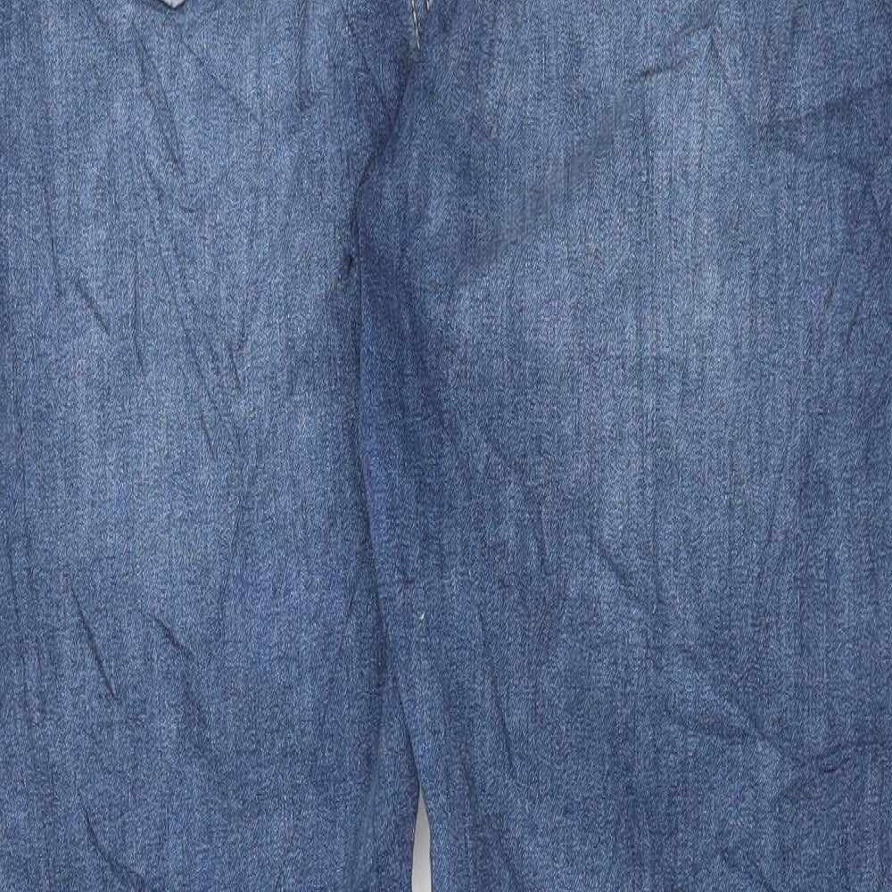 Marks and Spencer Womens Blue Cotton Skinny Jeans Size 18 L29 in Regular Button