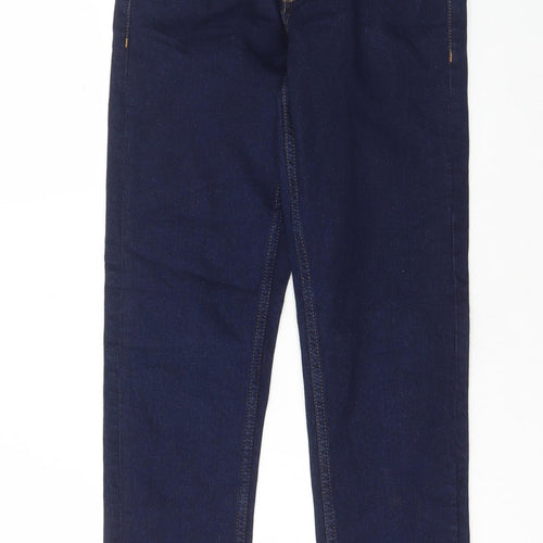 Marks and Spencer Womens Blue Cotton Skinny Jeans Size 8 L28 in Regular Button