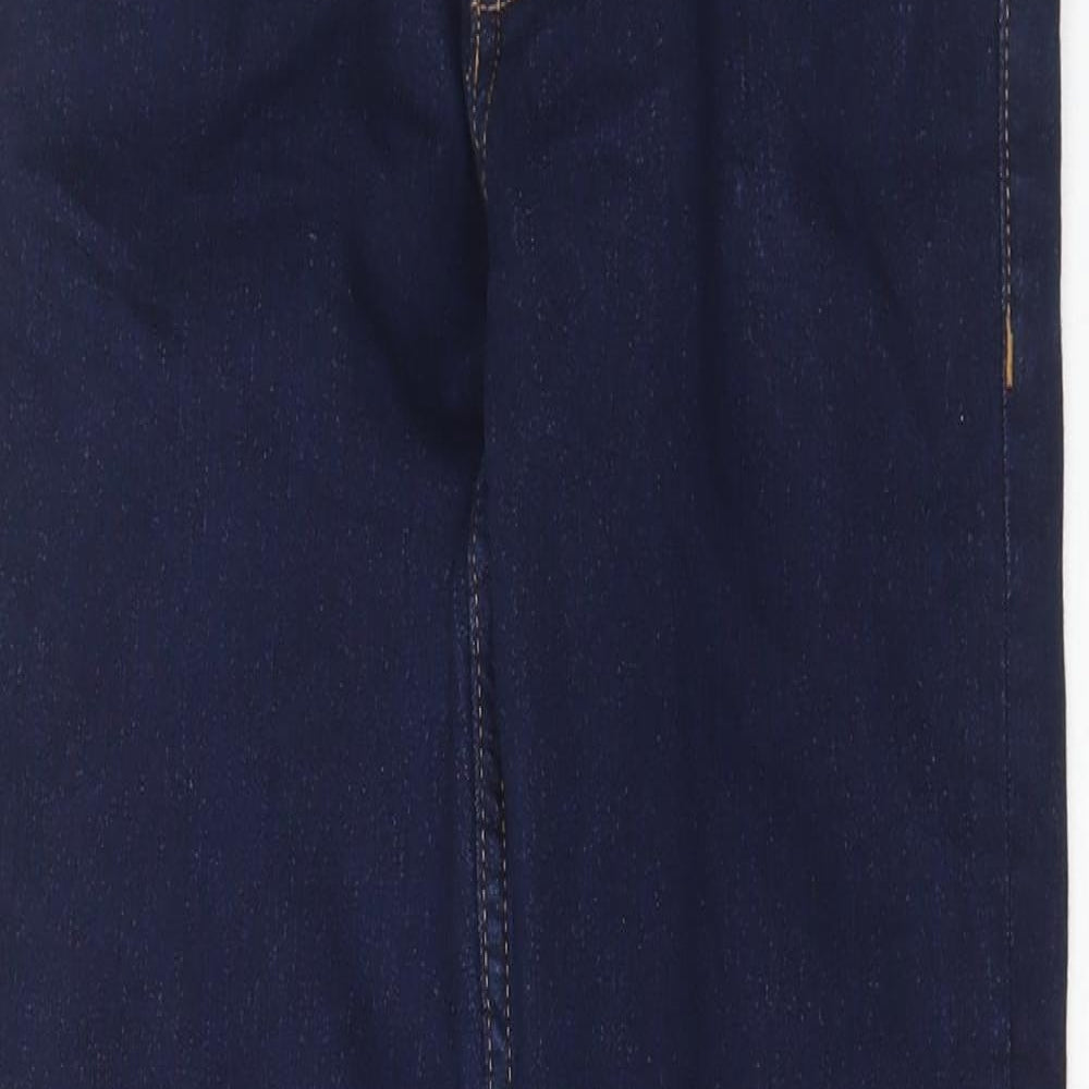 Marks and Spencer Womens Blue Cotton Skinny Jeans Size 8 L28 in Regular Button