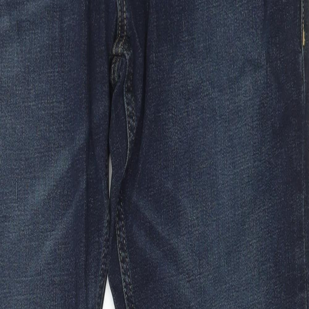 Marks and Spencer Mens Blue Cotton Skinny Jeans Size 34 in L31 in Regular Button