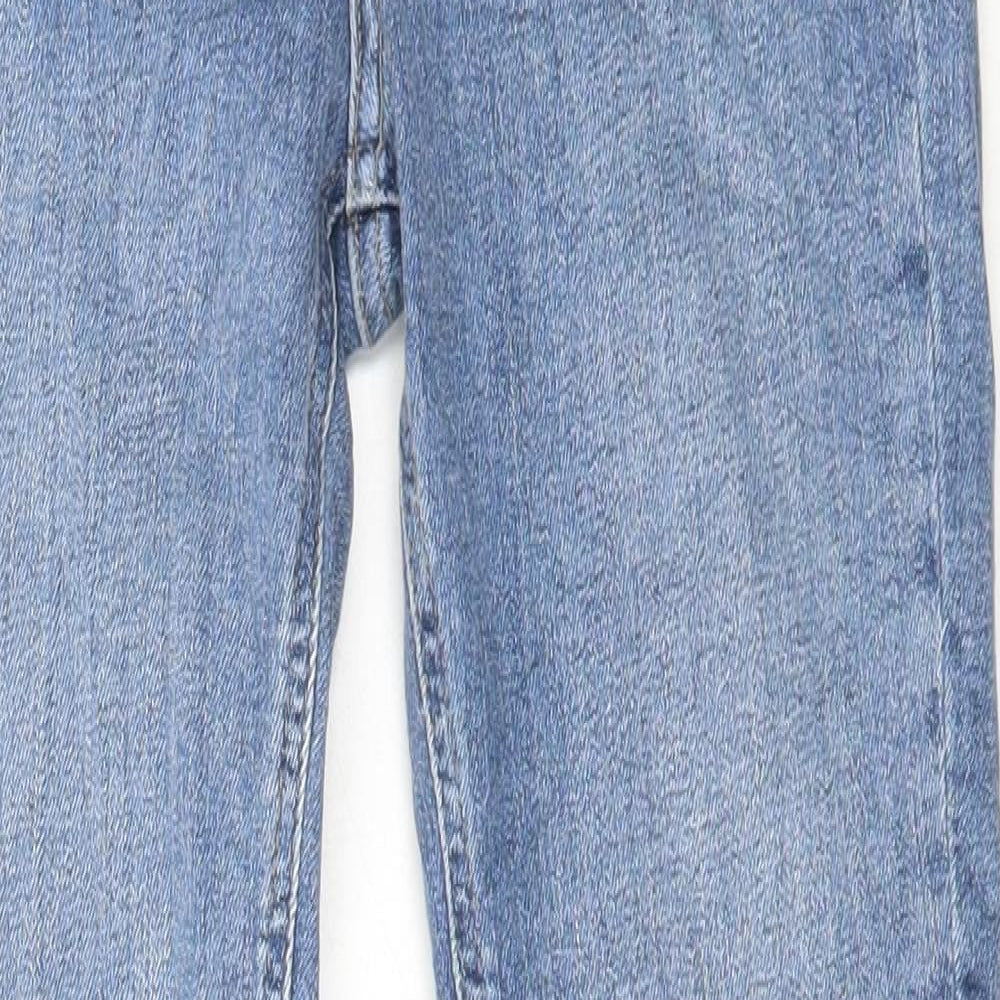 Marks and Spencer Womens Blue Cotton Flared Jeans Size 8 L29 in Regular Button