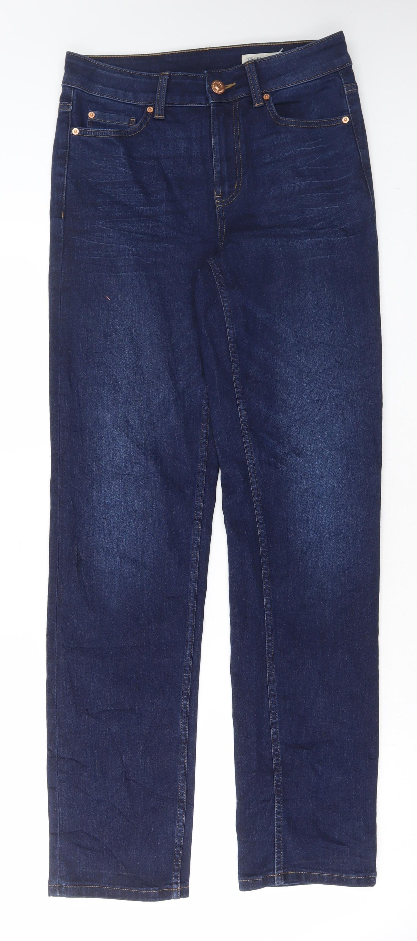 Marks and Spencer Womens Blue Cotton Skinny Jeans Size 10 L31 in Regular Button