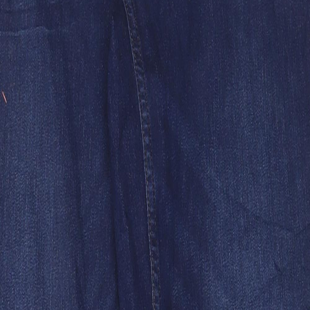 Marks and Spencer Womens Blue Cotton Skinny Jeans Size 10 L31 in Regular Button