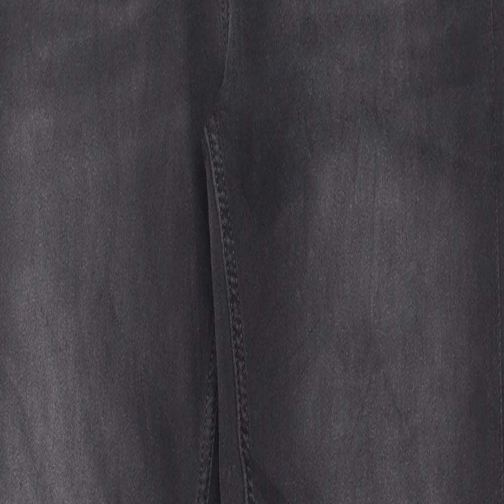 Marks and Spencer Womens Grey Cotton Straight Jeans Size 10 L31 in Regular Button