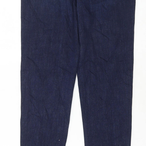 Marks and Spencer Womens Blue Cotton Skinny Jeans Size 10 L31 in Regular Button