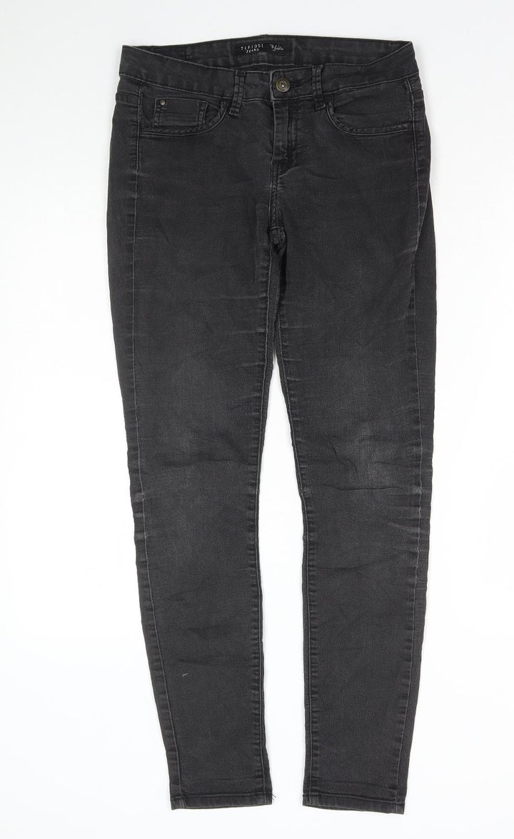 Tiffosi Womens Grey Cotton Skinny Jeans Size 30 in L30 in Regular Button