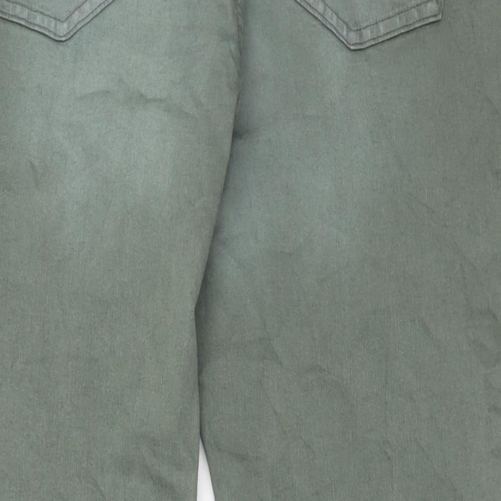Marks and Spencer Womens Green Cotton Skinny Jeans Size 20 L26 in Regular Button