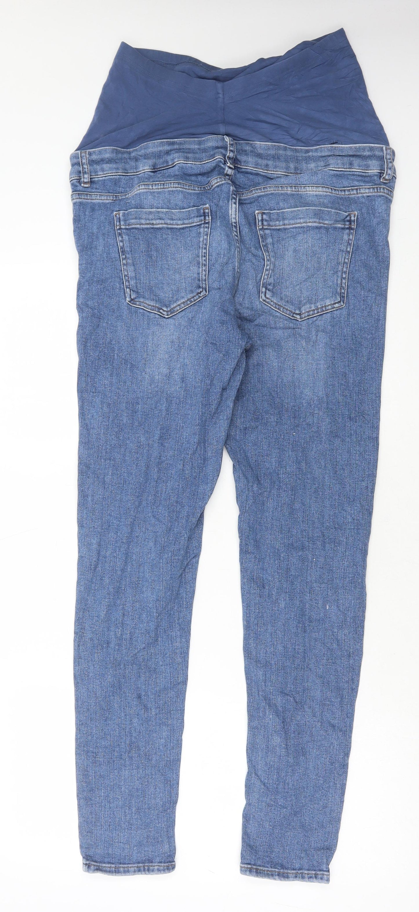 Marks and Spencer Womens Blue Cotton Skinny Jeans Size 14 L31 in Regular Button