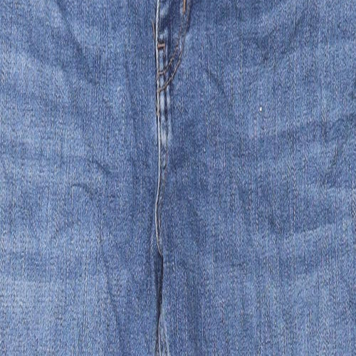 Marks and Spencer Womens Blue Cotton Skinny Jeans Size 14 L31 in Regular Button